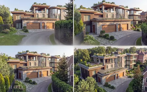 3-этажный коттедж 1 451 м² без отделки