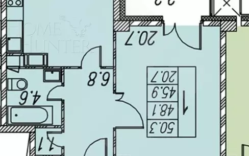 2-КОМН. КВАРТИРА С ОТДЕЛКОЙ 50 М² НА 10 ЭТАЖЕ