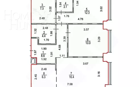 2-КОМН. КВАРТИРА С ОТДЕЛКОЙ 72 М² НА 31 ЭТАЖЕ