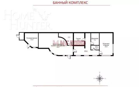 2-этажный коттедж 1 081.6 м² с отделкой