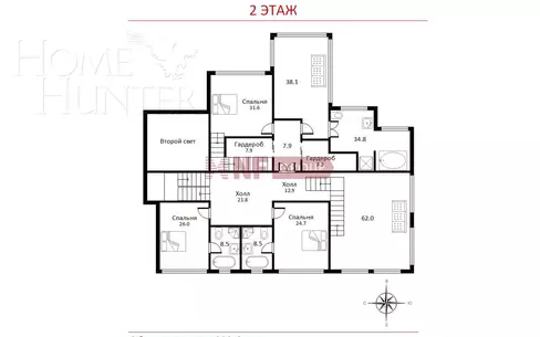 2-этажный коттедж 1 081.6 м² с отделкой