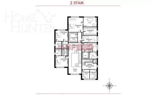 2-этажный коттедж 650 м² с отделкой