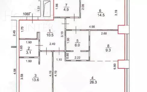 3-КОМН. КВАРТИРА БЕЗ ОТДЕЛКИ 88.2 М² НА 6 ЭТАЖЕ