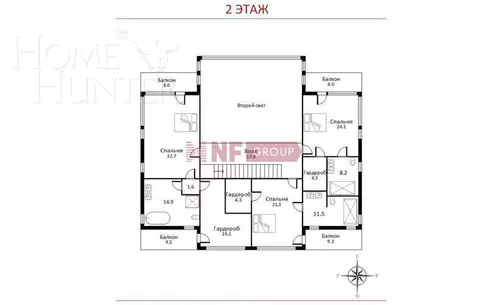 2-этажный коттедж 562.5 м² с отделкой