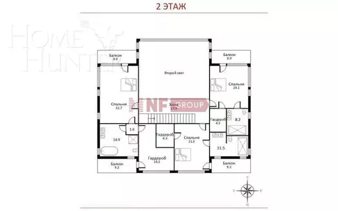 2-этажный коттедж 450 м² с отделкой
