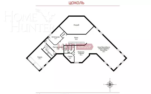 2-этажный коттедж 1 100 м² с отделкой