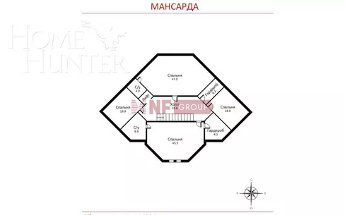 2-этажный коттедж 1 100 м² с отделкой