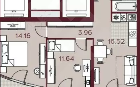 2-КОМН. КВАРТИРА БЕЗ ОТДЕЛКИ 54 М² НА 5 ЭТАЖЕ
