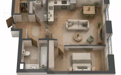 2-КОМН. КВАРТИРА БЕЗ ОТДЕЛКИ 55 М² НА 3 ЭТАЖЕ