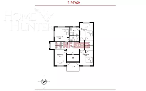 2-этажный коттедж 400 м² с отделкой