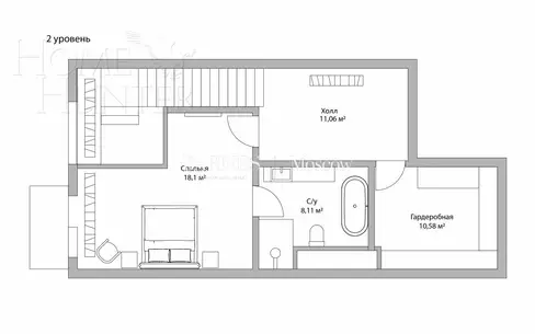2-УРОВНЕВЫЕ АПАРТАМЕНТЫ С ОТДЕЛКОЙ 116.4 М² НА 1 ЭТАЖЕ