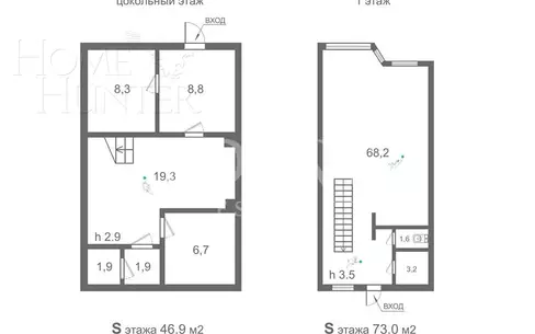 4-УРОВНЕВЫЙ ТАУНХАУС БЕЗ ОТДЕЛКИ 277.8 М² НА 1 ЭТАЖЕ