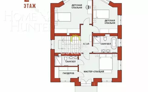 3-этажный коттедж 371.5 м² без отделки