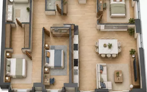 4-КОМН. КВАРТИРА БЕЗ ОТДЕЛКИ 154 М² НА 10 ЭТАЖЕ