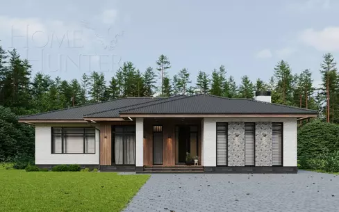 1-этажный коттедж 320 м² без отделки