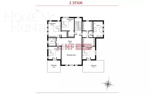 2-этажный коттедж 630 м² с отделкой