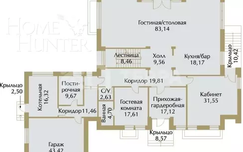 2-этажный коттедж 793.82 м² без отделки