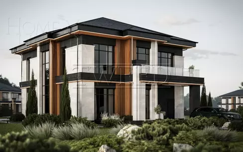 2-этажный коттедж 347.7 м² без отделки