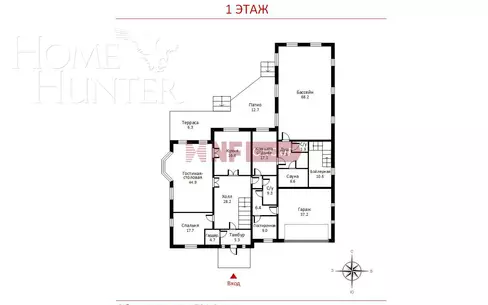 2-этажный коттедж 721 м² с отделкой
