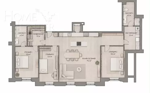 4-КОМН. КВАРТИРА С ОТДЕЛКОЙ 150 М² НА 17 ЭТАЖЕ