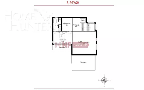 3-этажный коттедж 538 м² без отделки