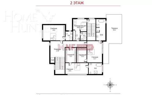 3-этажный коттедж 783 м² без отделки