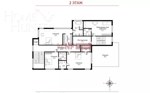 3-этажный коттедж 587 м² без отделки