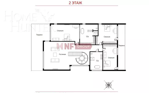 2-этажный коттедж 343 м² с отделкой