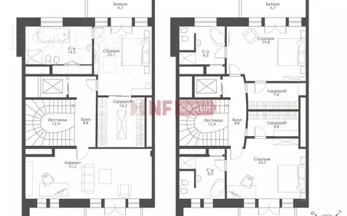 4-УРОВНЕВЫЙ ТАУНХАУС С ОТДЕЛКОЙ 548 М² НА 1 ЭТАЖЕ