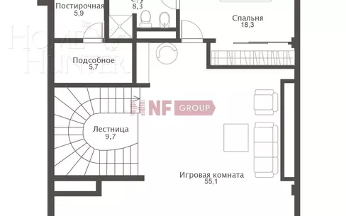 4-УРОВНЕВЫЙ ТАУНХАУС С ОТДЕЛКОЙ 548 М² НА 1 ЭТАЖЕ