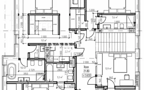 2-этажный коттедж 350 м² без отделки