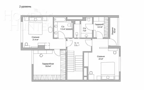 4-УРОВНЕВЫЙ ТАУНХАУС БЕЗ ОТДЕЛКИ 420 М² НА 1 ЭТАЖЕ