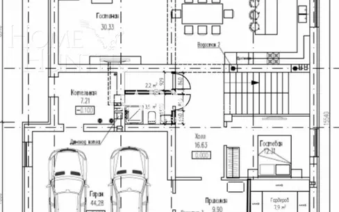 2-этажный коттедж 350 м² без отделки