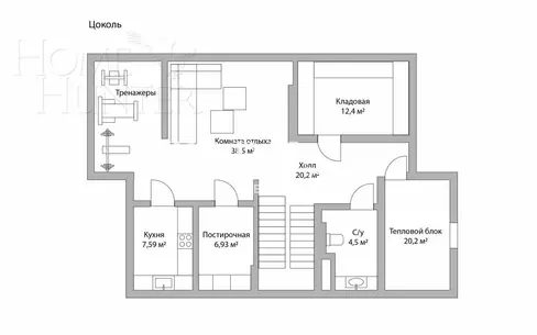 4-УРОВНЕВЫЙ ТАУНХАУС БЕЗ ОТДЕЛКИ 420 М² НА 1 ЭТАЖЕ