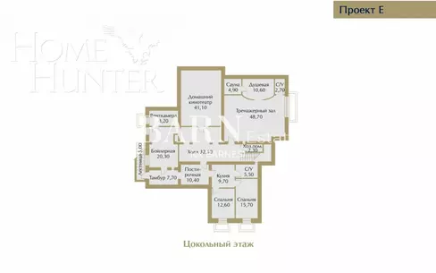2-этажный коттедж 1 028.6 м² без отделки
