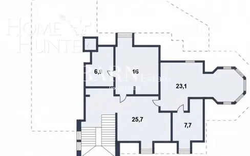 3-этажный коттедж 391 м² без отделки