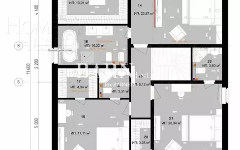 2-этажный коттедж 261 м² без отделки