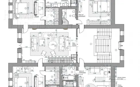 2-этажный коттедж 1 400 м² без отделки