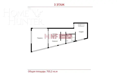 3-этажный коттедж 703.2 м² без отделки