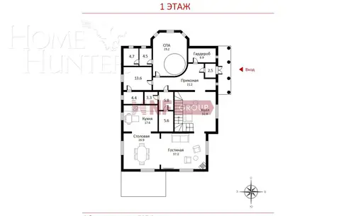 2-этажный коттедж 797.3 м² с отделкой